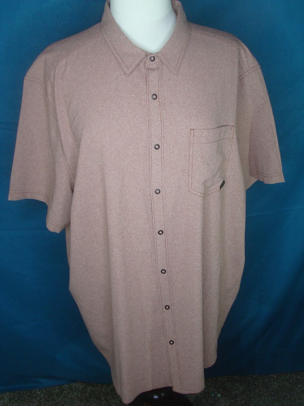 5.11 Tactical Shirt Mens XXLarge Short Sleeve Snap Button Up Brown Lightweight